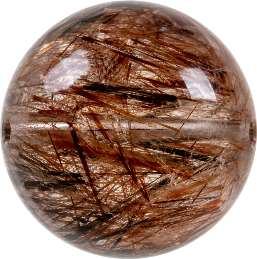 Black & Golden Inclusion Quartz bead