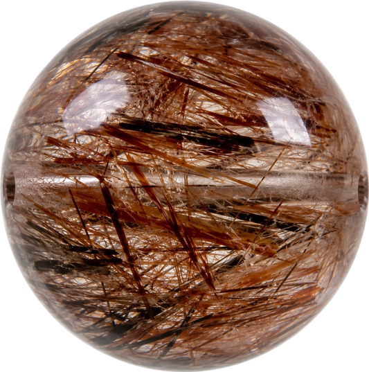 Black & Golden Inclusion Quartz bead
