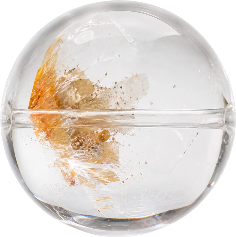 Golden Flower Inclusion Quartz bead