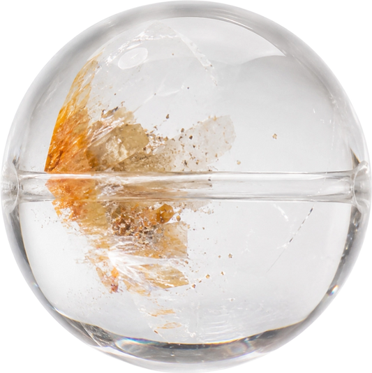 Golden Flower Inclusion Quartz bead