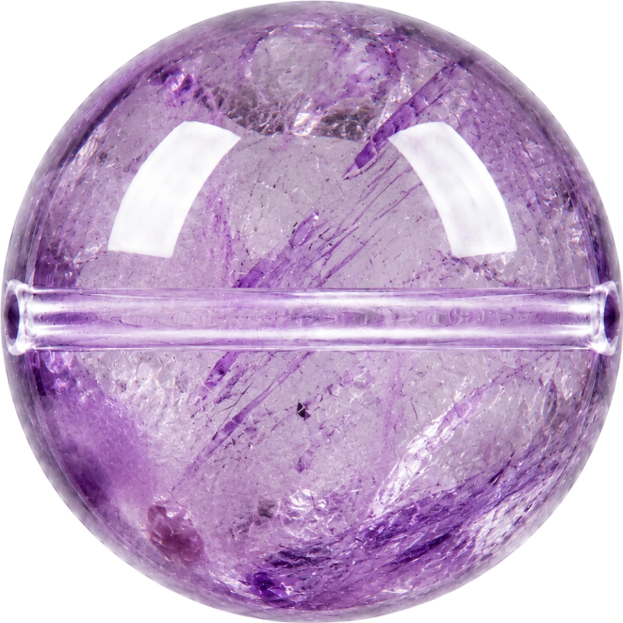 Purple Inclusion Quartz bead