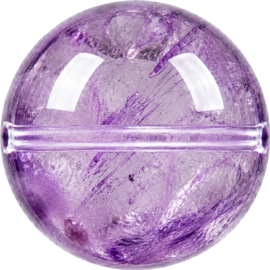 Purple Inclusion Quartz bead